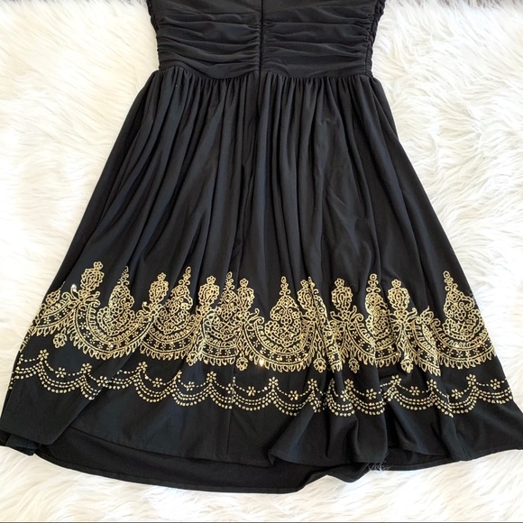 Cache Babydoll Beaded Black Summer Dress - Picture 6 of 14